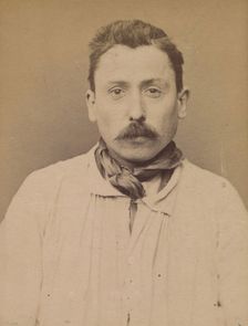 Barbier. émile, Alphonse. 36 ans, né à Paris. Peintre en bâtiment. Anarchiste. 26/2/94., 1894. Creator: Alphonse Bertillon