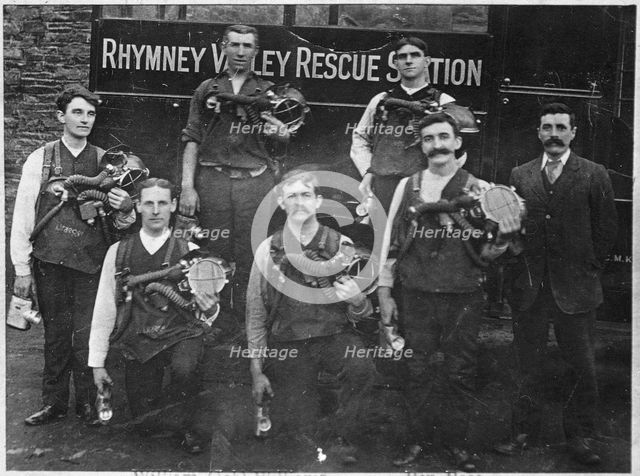 Bargoed Rescue Brigade team, 1913. Creator: Unknown.