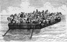 Barge for the Transport of French Artillery to the Crimea; The Expedition to the Crimea 1854. Creator: Unknown