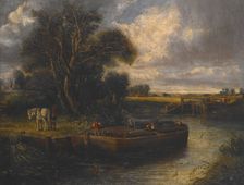 Barge on the Canal, c1800-1837. Creator: John Constable