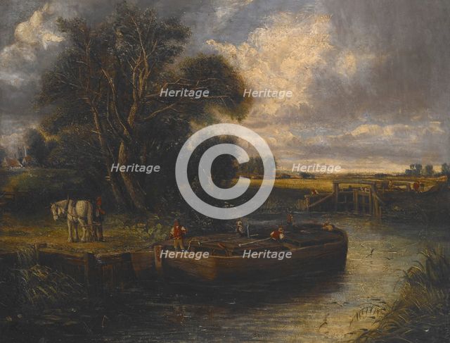 Barge on the Canal, c1800-1837. Creator: John Constable.