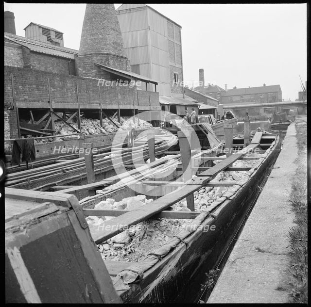 Barge on the Trent & Mersey Canal, Stoke-on-Trent, 1965-1968. Creator: Eileen Deste.