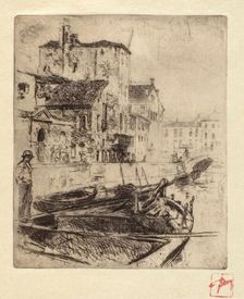 Barge on Venetian Canal, 1880-1886. Creator: Robert Frederick Blum