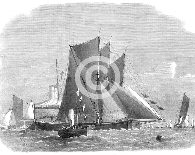 Barge-race on the Thames, 1872. Creator: Unknown.