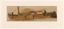Barge with skipper, 1832-1880. Creator: Jan Weissenbruch