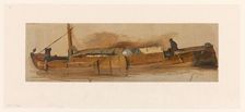 Barge with skipper, 1832-1880. Creator: Jan Weissenbruch