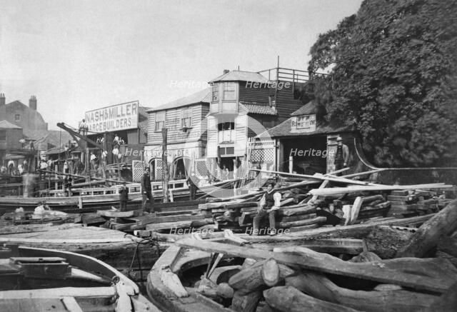 Bargebuilders, Bishop's Walk, Lambeth, London, c1860. Artist: William Strudwick