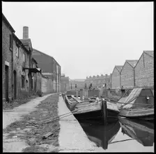 Barges on the Trent & Mersey Canal, Stoke-on-Trent, 1965-1968. Creator: Eileen Deste