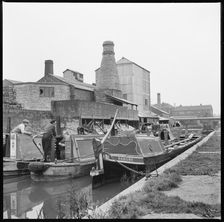 Barges on the Trent & Mersey Canal, Stoke-on-Trent, 1965-1968. Creator: Eileen Deste