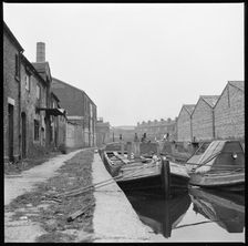Barges on the Trent & Mersey Canal, Stoke-on-Trent, 1965-1968. Creator: Eileen Deste