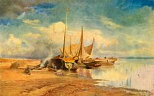 Barges on the Volga 1870, (1939). Creator: Fyodor Vasil'yev