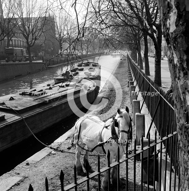 Barges on the Grand Union Canal, London, 1962-1964. Artist: John Gay