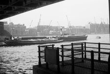 Barges on the River Thames, London, c1945-c1965. Artist: SW Rawlings