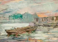 Barges on the Seine, 1893. Creator: Stanislaw Wyspianski