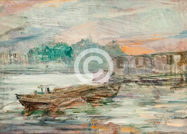 Barges on the Seine, 1893. Creator: Stanislaw Wyspianski.