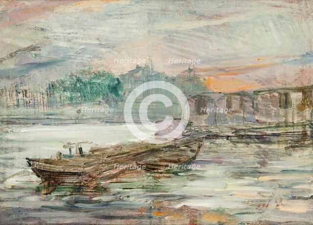 Barges on the Seine, 1893. Creator: Stanislaw Wyspianski.