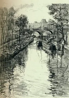 Barges on the Seine 1915. Artist: Frank Milton Armington