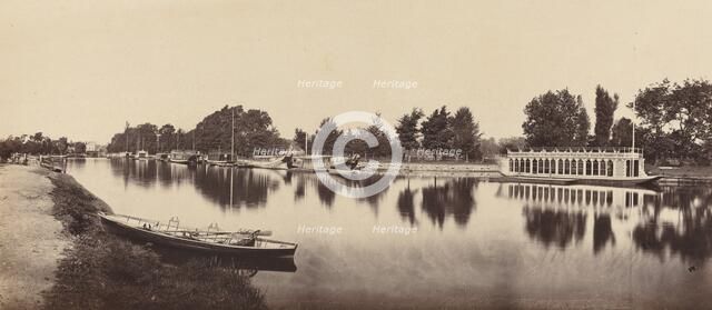 Barges at Oxford, 1862. Creator: Victor A Prout.