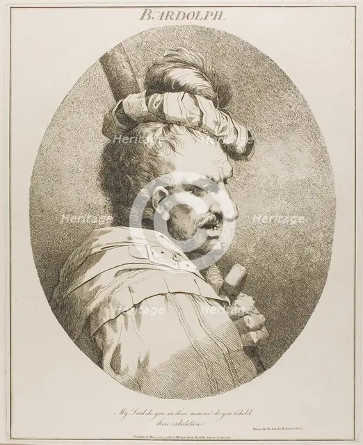 Bardolph, May 20, 1775 (originally published); published 1809. Creator: John Hamilton Mortimer.