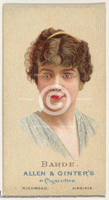 Barde, from World's Beauties, Series 2 (N27) for Allen & Ginter Cigarettes, 1888., 1888. Creator: Allen & Ginter.