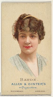 Barde, from World's Beauties, Series 2 (N27) for Allen & Ginter Cigarettes, 1888., 1888. Creator: Allen & Ginter