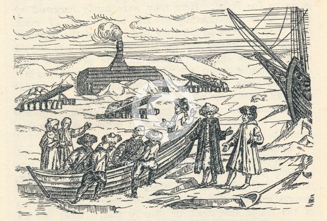 Barents in the Arctic: Hut wherein we wintered, (1598), 1912. Artist: Gerrit de Veer