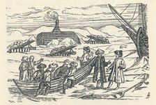 Barents in the Arctic: Hut wherein we wintered, (1598), 1912. Artist: Gerrit de Veer