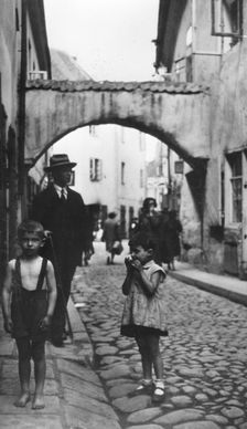 Barefoot boy in Vilna Ghetto, USSR, World War II, 1939-1944. Creator: Unknown