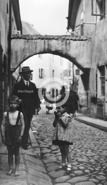 Barefoot boy in Vilna Ghetto, USSR, World War II, 1939-1944. Creator: Unknown.