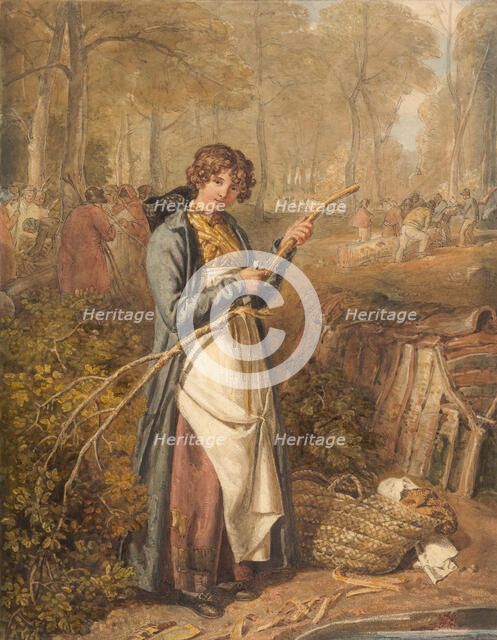 Barking Timber in Wychwood Forest, Oxfordshire, 1818 (?). Creator: Joshua Cristall.