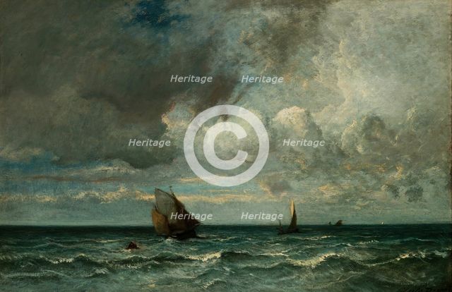 Barks Fleeing Before the Storm, 1870/75. Creator: Jules Dupré.