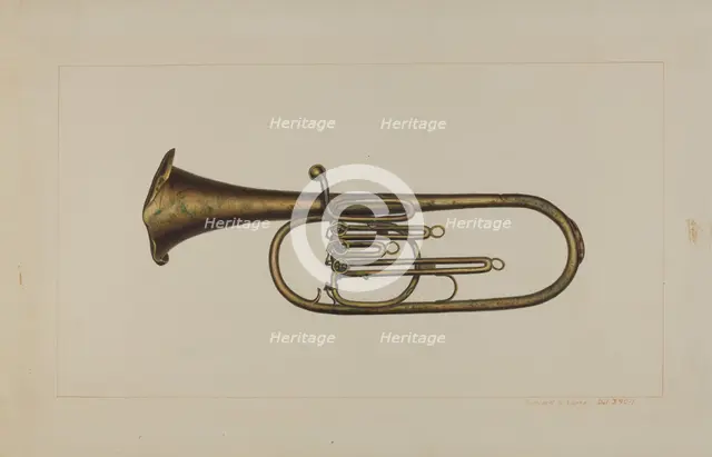 Baritone Horn, c. 1938. Creator: Edward L Loper.