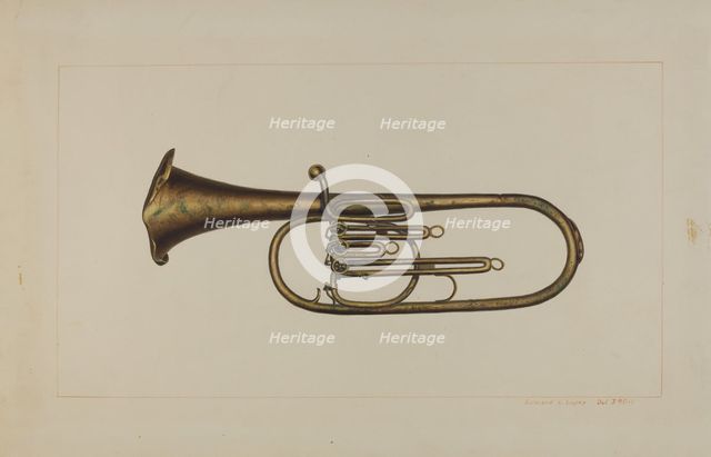 Baritone Horn, c. 1938. Creator: Edward L Loper.