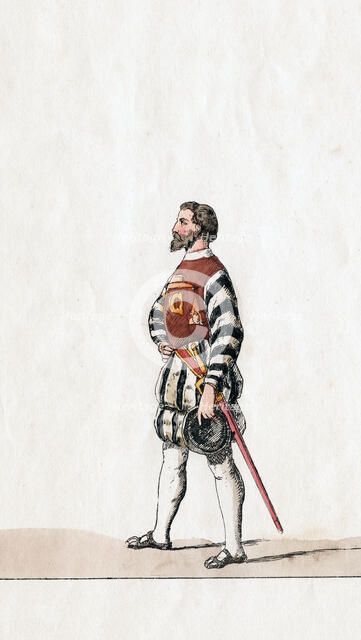 Baron, costume design for Shakespeare's play, Henry VIII, 19th century. Artist: Unknown