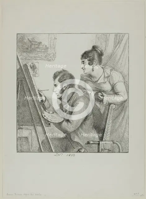Baron Denon before his Easel, 1823. Creator: Vivant Denon.