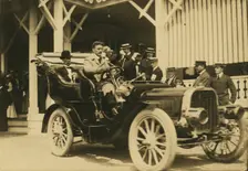 Baron Komura and Kogoro Takahira, sightseeing, 1905. Creator: Unknown