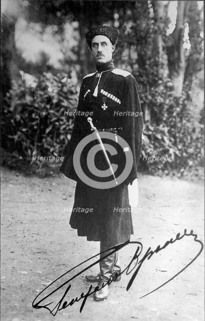 Baron Pyotr Nikolayevich Wrangel, White general of the Russian Civil War, 1919.  Artist: Anon