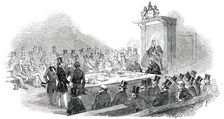 Baron Rothschild at the Table of the House of Commons - Taking the Oaths, 1850. Creator: Unknown