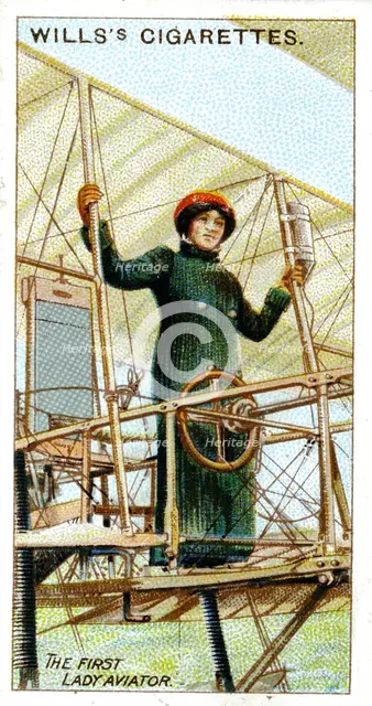 Baroness Raymonde Delaroche, first woman to hold pilot's licence, 1909. Artist: Unknown