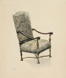 Baroque armchair, c1890s. Creator: Albert Edelfelt
