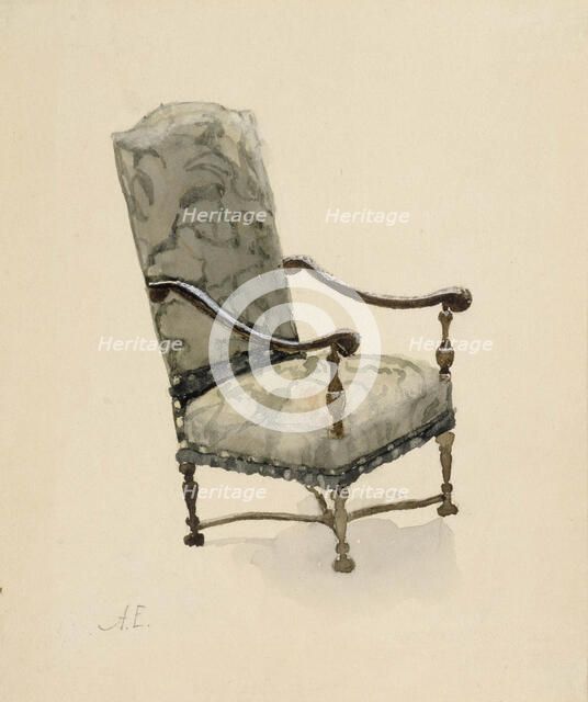 Baroque armchair, c1890s. Creator: Albert Edelfelt.