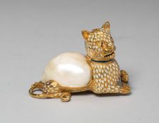 Baroque Pearl Mounted as a Cat Holding a Mouse, Spain, 17th century. Creator: Unknown
