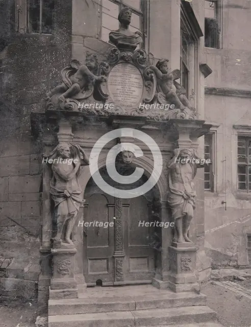 Baroque portal with atlantes (telamons), Rothenburg ob der Tauber, 1890-1900. Creator: Unknown.