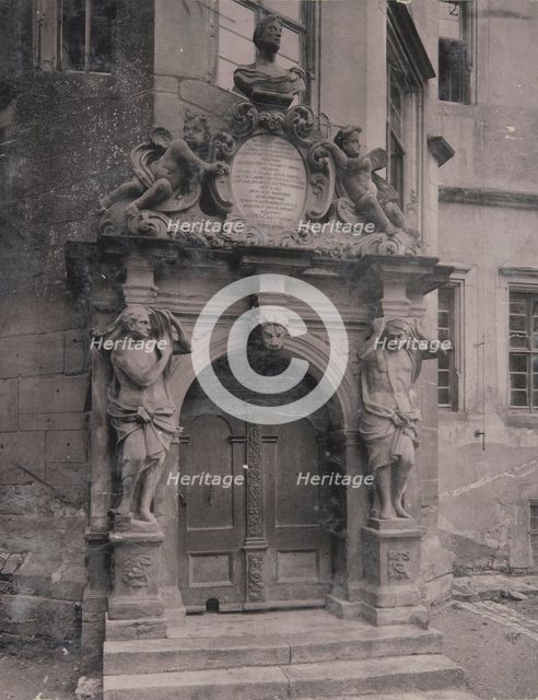 Baroque portal with atlantes (telamons), Rothenburg ob der Tauber, 1890-1900. Creator: Unknown.