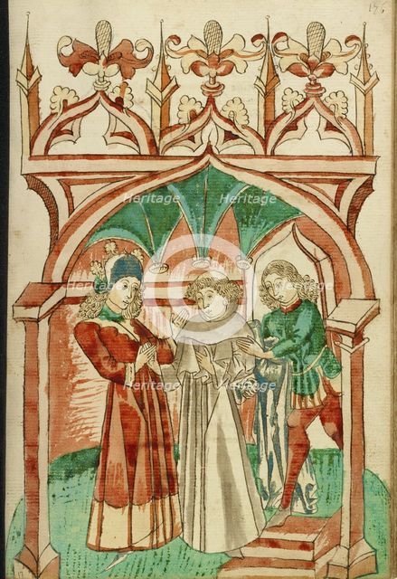 Barlaam Saying Farewell to Josaphat; Barlaam und Josaphat, 1469. Creators: Hans Schilling, Diebolt Lauber.