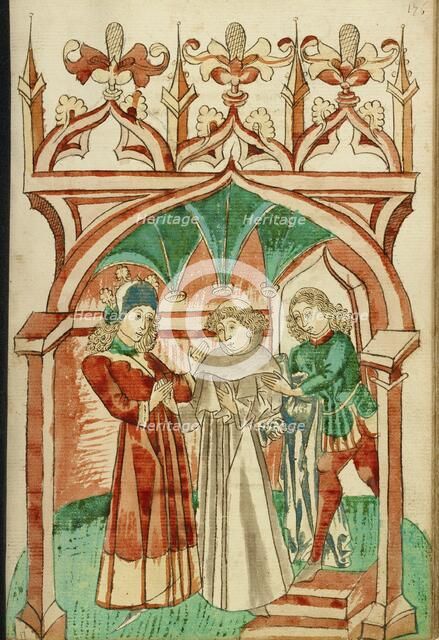 Barlaam Saying Farewell to Josaphat; Barlaam und Josaphat, 1469. Creators: Hans Schilling, Diebolt Lauber.