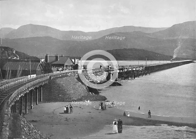 'Barmouth Bridge and Cader Idris', c1896. Artist: H Owen.