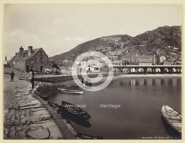 Barmouth, the Quay and Ty Gwyn, 1860/94. Creator: Francis Bedford.