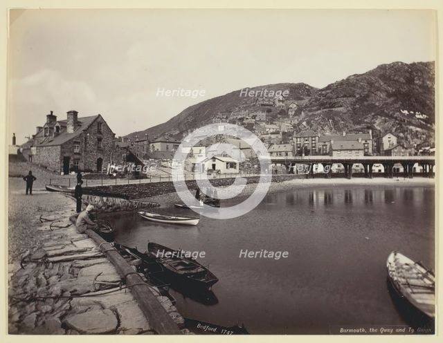 Barmouth, the Quay and Ty Gwyn, 1860/94. Creator: Francis Bedford.