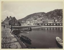 Barmouth, the Quay and Ty Gwyn, 1860/94. Creator: Francis Bedford
